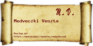 Medveczki Veszta névjegykártya